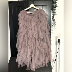 Soho Apparel tulle fancy frou frou maxi skirt dusty pink